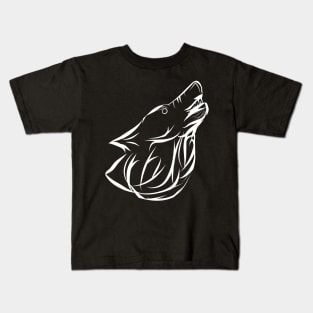 Tribal Howling WOlf Kids T-Shirt